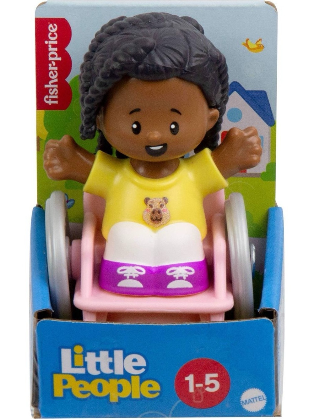 New Fisher-Price Little People Girl in Pink Wheelchair Figure Capybara Shirt